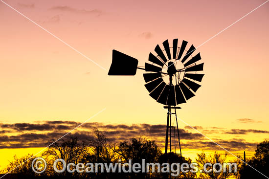 Outback Windmill at sunset photo