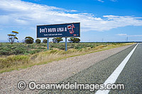 Road safety billboard sign in country South Australia. Australia.